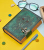 Wolf Spirit Leather Journal – Handmade Tribal Notebook with Lock & Gemstone Eyes | Vintage Boho Diary, Wiccan Grimoire, Pagan Gift (BLACKLUXE CRAFTS) - BLACKLUXECRAFTS