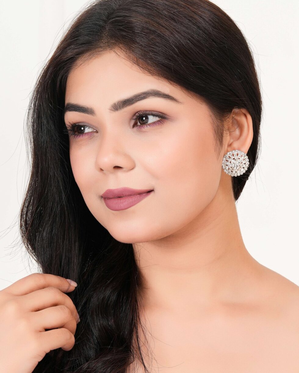 Luxury Crystal Round Stud Earrings for Women – Sparkling Rhinestone Statement Ear Jewelry, Elegant Party & Wedding Accessories (BLACKLUXE CRAFTS) - BLACKLUXECRAFTS