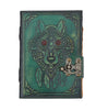 Wolf Spirit Leather Journal – Handmade Tribal Notebook with Lock & Gemstone Eyes | Vintage Boho Diary, Wiccan Grimoire, Pagan Gift (BLACKLUXE CRAFTS) - BLACKLUXECRAFTS