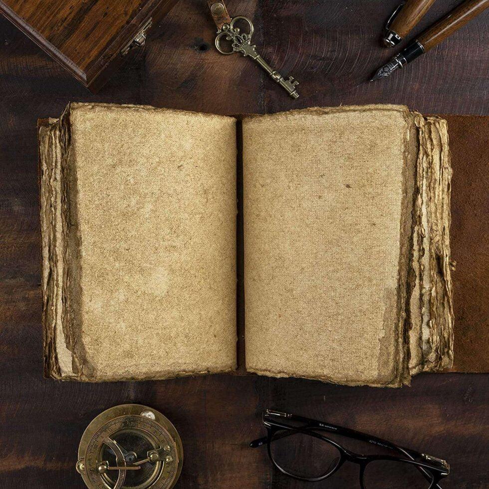 Handmade Leather Moon & Stars Journal with Lock | Vintage Galaxy Writing Notebook, Travel Diary & Gift (BLACKLUXE CRAFTS) - BLACKLUXECRAFTS