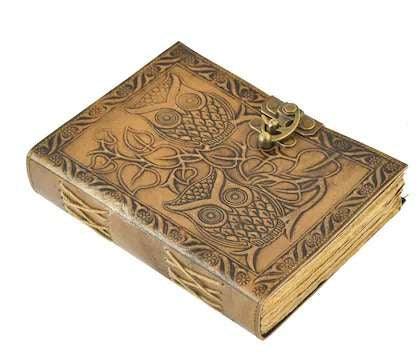 Handmade Leather Owl Journal with Lock | Vintage Writing Notebook, Travel Diary & Gift for Writers (BLACKLUXE CRAFTS) - BLACKLUXECRAFTS
