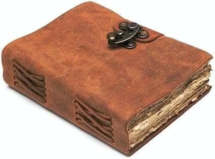 Handmade Vintage Leather Journal with Lock | Rustic Writing Notebook, Travel Diary & Gift (BLACKLUXE CRAFTS) - BLACKLUXECRAFTS