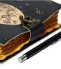 Handmade Leather Moon & Stars Journal with Lock | Vintage Galaxy Writing Notebook, Travel Diary & Gift (BLACKLUXE CRAFTS) - BLACKLUXECRAFTS