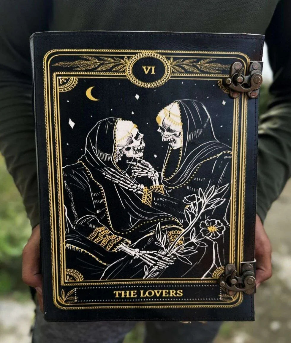Gothic Tarot Journal – The Lovers VI Skeleton Notebook | Vintage Occult Grimoire Sketchbook, Aesthetic Writing Diary
(BLACKLUXE CRAFTS) - BLACKLUXECRAFTS