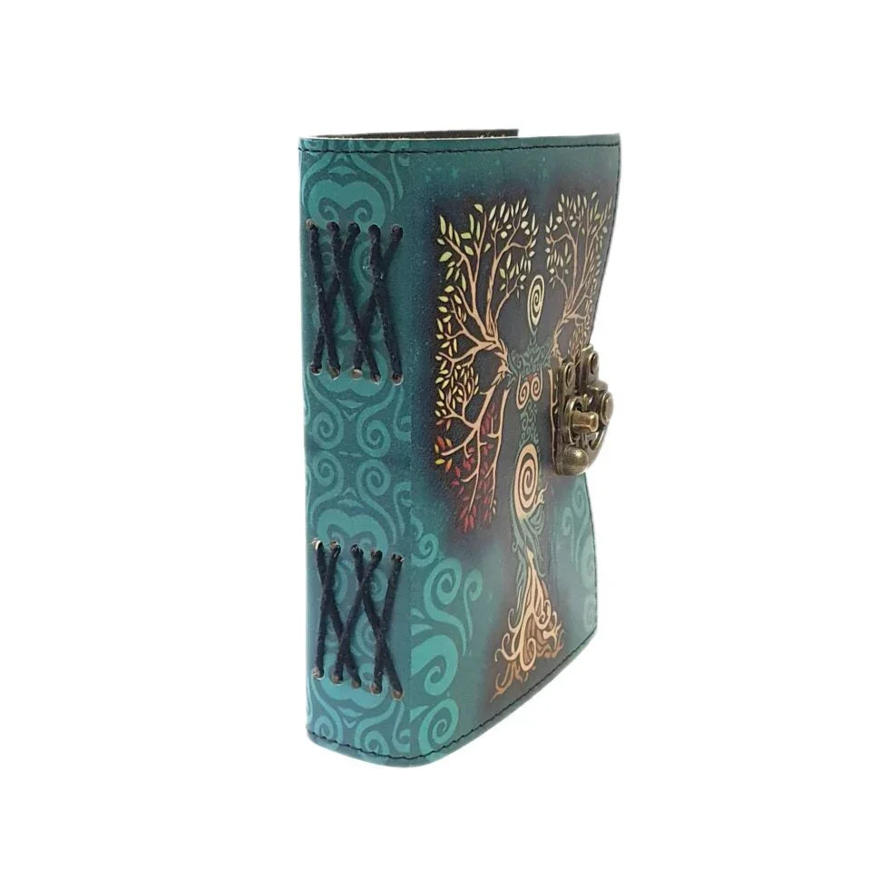 Tree of Life Goddess Journal – Celtic Leather Notebook with Lock | Mystical Wiccan Grimoire, Pagan Sketchbook, Boho Writing Diary (BLACKLUXE CRAFTS) - BLACKLUXECRAFTS