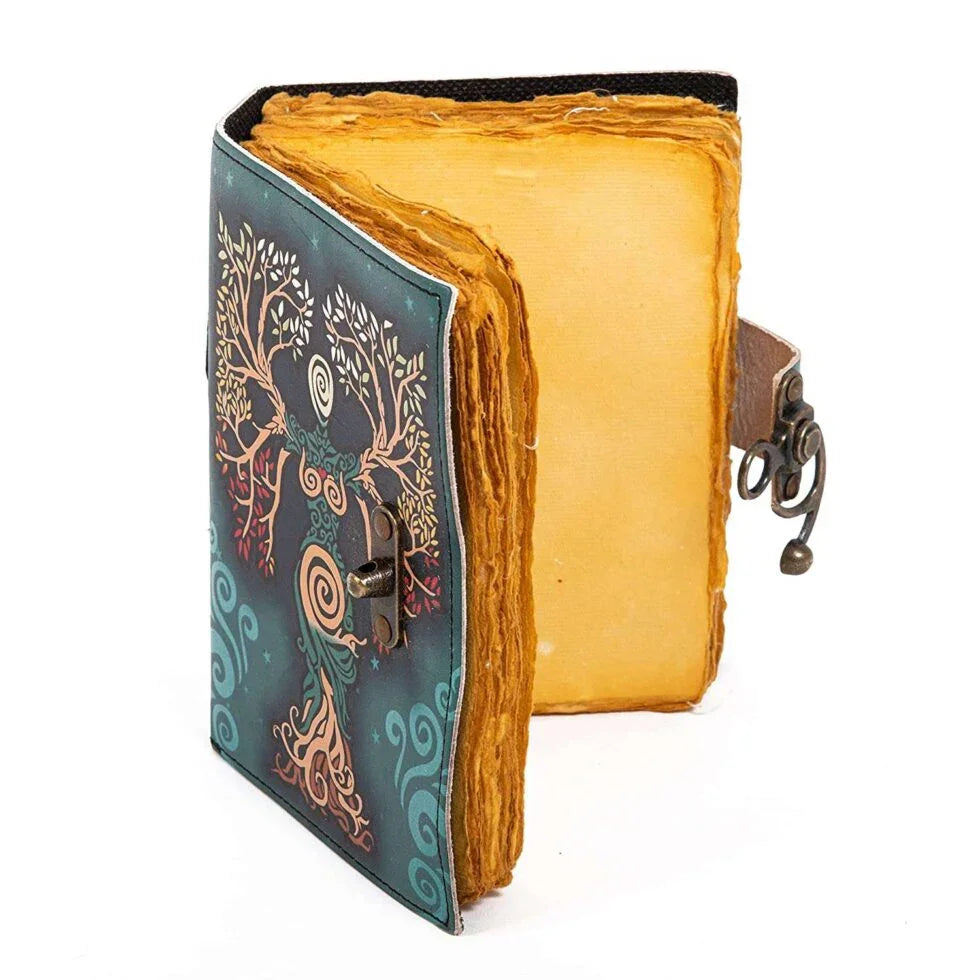 Tree of Life Goddess Journal – Celtic Leather Notebook with Lock | Mystical Wiccan Grimoire, Pagan Sketchbook, Boho Writing Diary (BLACKLUXE CRAFTS) - BLACKLUXECRAFTS