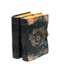 Celestial Moon & Sun Leather Journal – Handmade Vintage Notebook with Lock | Astrology Grimoire, Wiccan Sketchbook, Boho Writing Diary (BLACKLUXE CRAFTS) - BLACKLUXECRAFTS