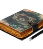 Celestial Moon & Sun Leather Journal – Handmade Vintage Notebook with Lock | Astrology Grimoire, Wiccan Sketchbook, Boho Writing Diary (BLACKLUXE CRAFTS) - BLACKLUXECRAFTS