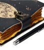 Full Moon Leather Journal – Celestial Handmade Notebook with Lock | Astrology Grimoire, Wiccan Book of Shadows, Vintage Writing Diary (BLACKLUXE CRAFTS) - BLACKLUXECRAFTS