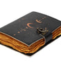 Triple Moon Phase Leather Journal – Handmade Celestial Notebook with Lock | Wiccan Grimoire, Astrology Book of Shadows, Gothic Writing Diary  (BLACKLUXE CRAFTS) - BLACKLUXECRAFTS