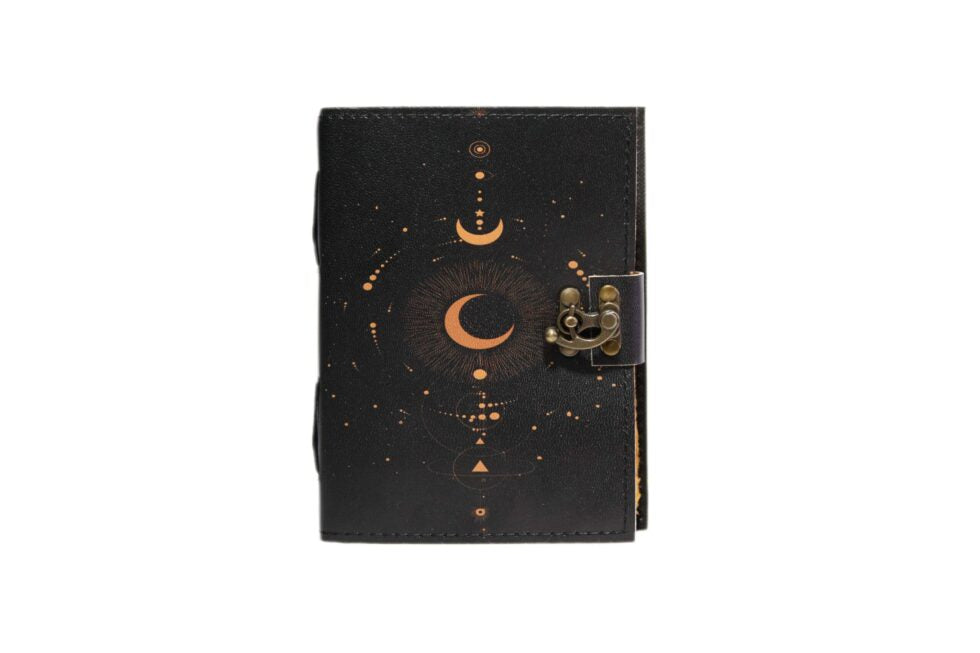 Triple Moon Phase Leather Journal – Handmade Celestial Notebook with Lock | Wiccan Grimoire, Astrology Book of Shadows, Gothic Writing Diary  (BLACKLUXE CRAFTS) - BLACKLUXECRAFTS