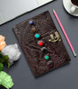 Handmade Leather Journal with Chakra Stones & Pentagram Design – Vintage Lock Diary for Writing, Witchcraft & Gifting (BLACKLUXE CRAFTS) - BLACKLUXECRAFTS
