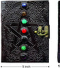 Handmade Leather Journal with Chakra Stones & Pentagram Design – Vintage Lock Diary for Writing, Witchcraft & Gifting (BLACKLUXE CRAFTS) - BLACKLUXECRAFTS