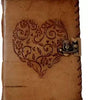 Handmade Leather Journal with Heart Emboss & Lock – Vintage Writing Notebook, Travel Diary, Sketchbook Gift (BLACKLUXE CRAFTS) - BLACKLUXECRAFTS