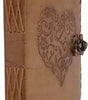 Handmade Leather Journal with Heart Emboss & Lock – Vintage Writing Notebook, Travel Diary, Sketchbook Gift (BLACKLUXE CRAFTS) - BLACKLUXECRAFTS