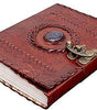 Handmade Vintage Leather Journal with Gemstone & Lock – Antique Writing Notebook, Travel Diary, Sketchbook Gift (BLACKLUXE CRAFTS) - BLACKLUXECRAFTS