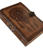 Handmade Leather Journal with Owl Dreamcatcher & Lock – Vintage Writing Notebook, Boho Diary, Travel Sketchbook (BLACKLUXE CRAFTS) - BLACKLUXECRAFTS