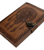 Handmade Leather Journal with Owl Dreamcatcher & Lock – Vintage Writing Notebook, Boho Diary, Travel Sketchbook (BLACKLUXE CRAFTS) - BLACKLUXECRAFTS