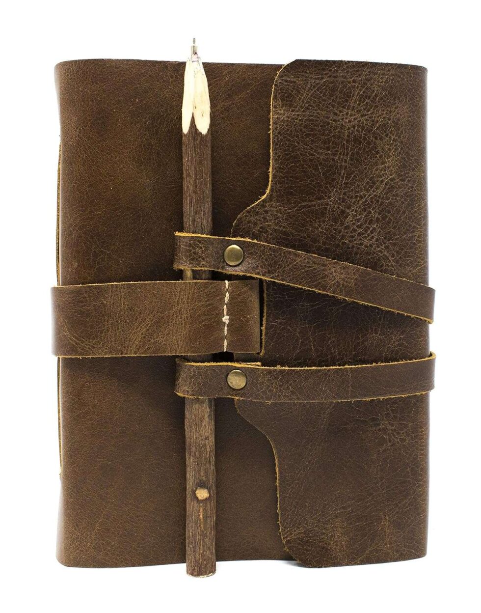 Handmade Leather Journal with Wooden Pen – Vintage Refillable Writing Notebook, Rustic Diary, Travel Sketchbook Gift (BLACKLUXE CRAFTS) - BLACKLUXECRAFTS