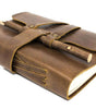 Handmade Leather Journal with Wooden Pen – Vintage Refillable Writing Notebook, Rustic Diary, Travel Sketchbook Gift (BLACKLUXE CRAFTS) - BLACKLUXECRAFTS