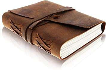 Handmade Rustic Leather Journal – Vintage Wrap Closure Refillable Notebook, Traveler’s Diary & Writing Sketchbook (BLACKLUXE CRAFTS) - BLACKLUXECRAFTS