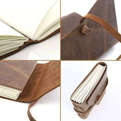 Handmade Rustic Leather Journal – Vintage Wrap Closure Refillable Notebook, Traveler’s Diary & Writing Sketchbook (BLACKLUXE CRAFTS) - BLACKLUXECRAFTS
