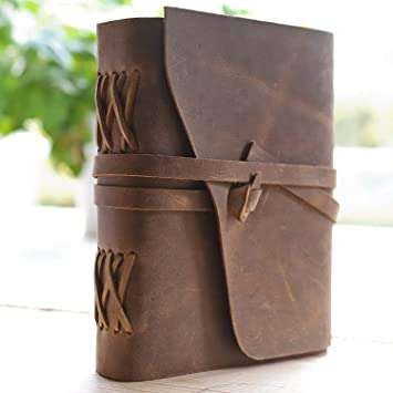 Handmade Rustic Leather Journal – Vintage Wrap Closure Refillable Notebook, Traveler’s Diary & Writing Sketchbook (BLACKLUXE CRAFTS) - BLACKLUXECRAFTS