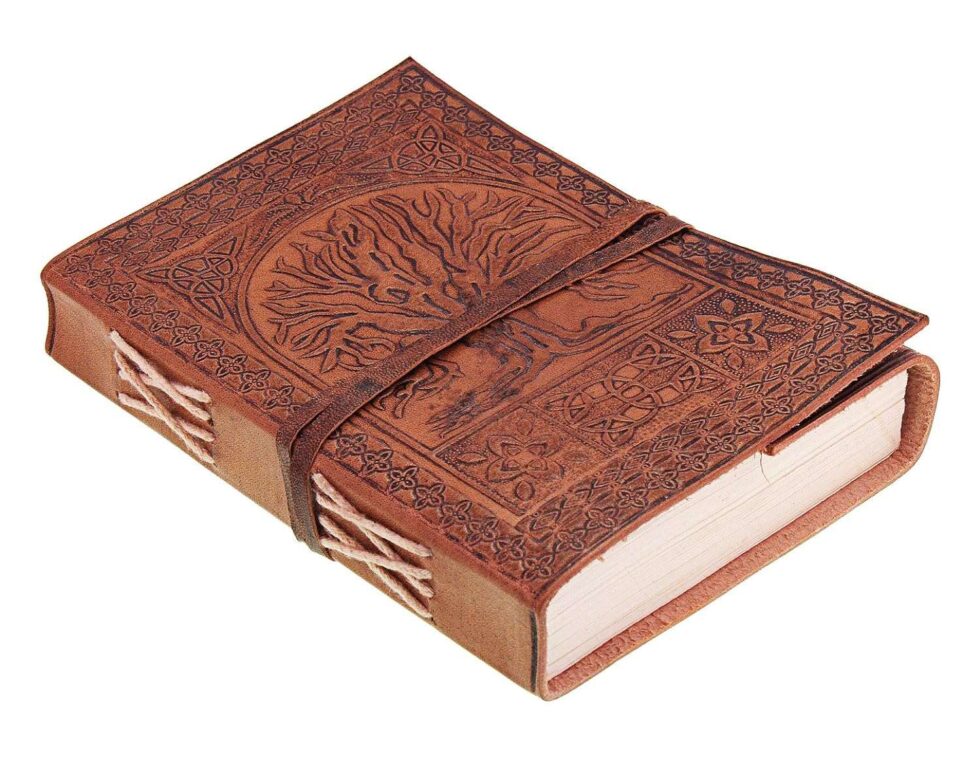 Handmade Leather Journal with Tree of Life – Vintage Embossed Writing Notebook, Travel Diary & Sketchbook (BLACKLUXE CRAFTS) - BLACKLUXECRAFTS