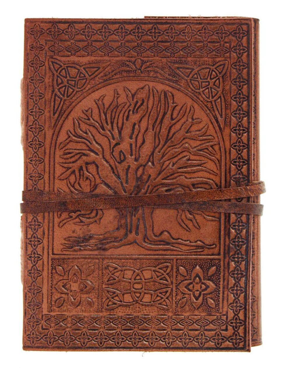 Handmade Leather Journal with Tree of Life – Vintage Embossed Writing Notebook, Travel Diary & Sketchbook (BLACKLUXE CRAFTS) - BLACKLUXECRAFTS