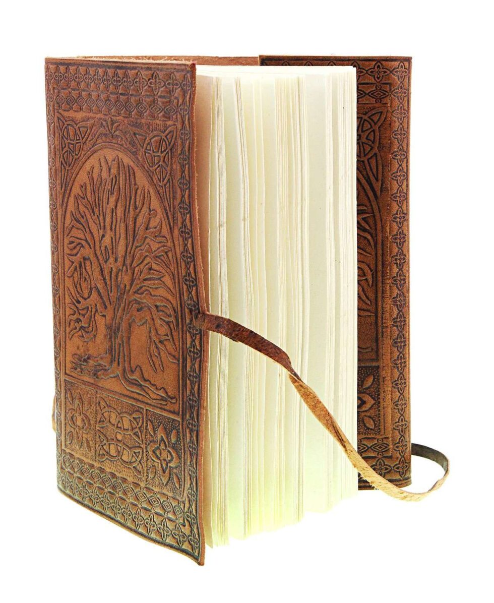Handmade Leather Journal with Tree of Life – Vintage Embossed Writing Notebook, Travel Diary & Sketchbook (BLACKLUXE CRAFTS) - BLACKLUXECRAFTS