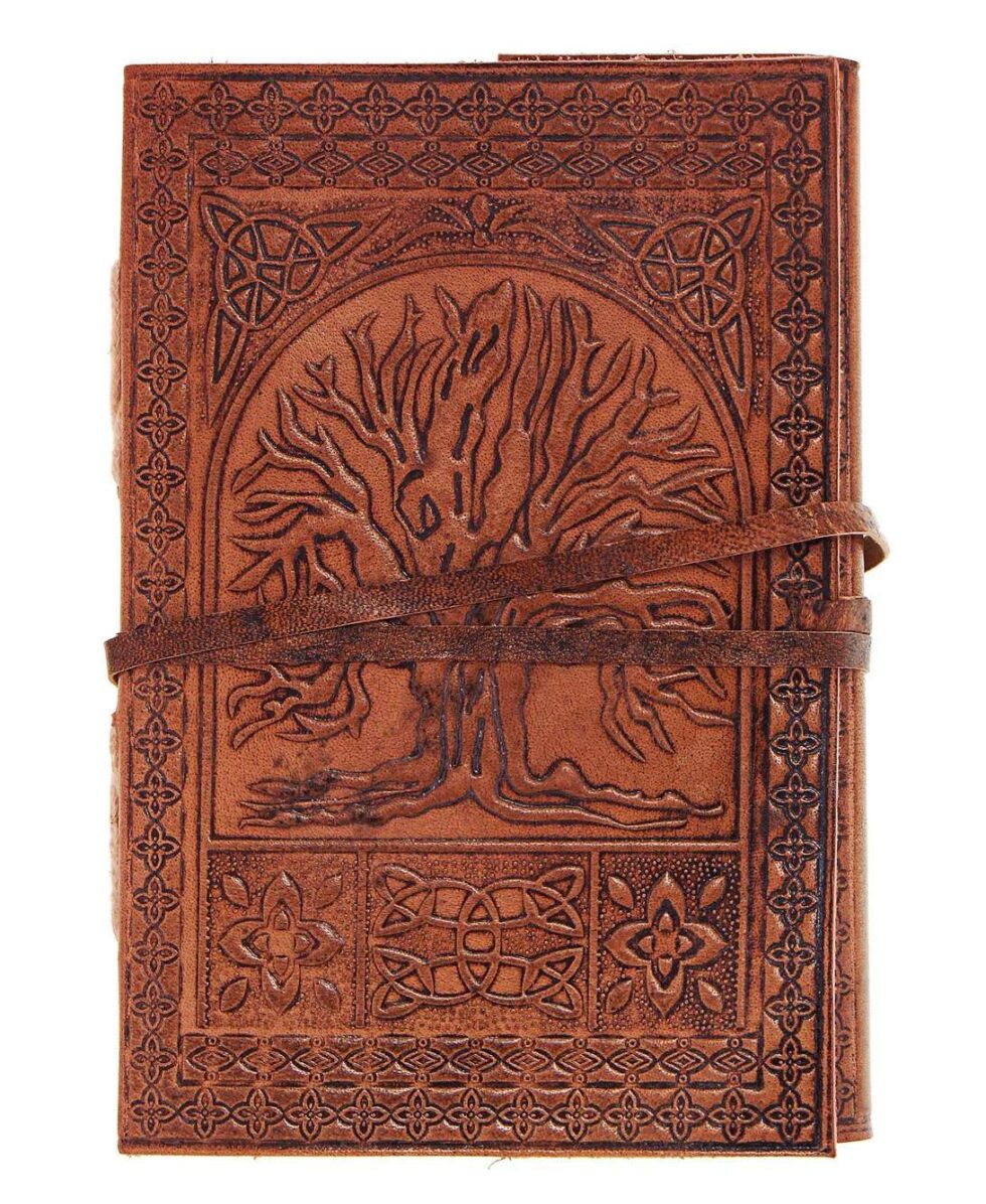 Handmade Leather Journal with Tree of Life – Vintage Embossed Writing Notebook, Travel Diary & Sketchbook (BLACKLUXE CRAFTS) - BLACKLUXECRAFTS