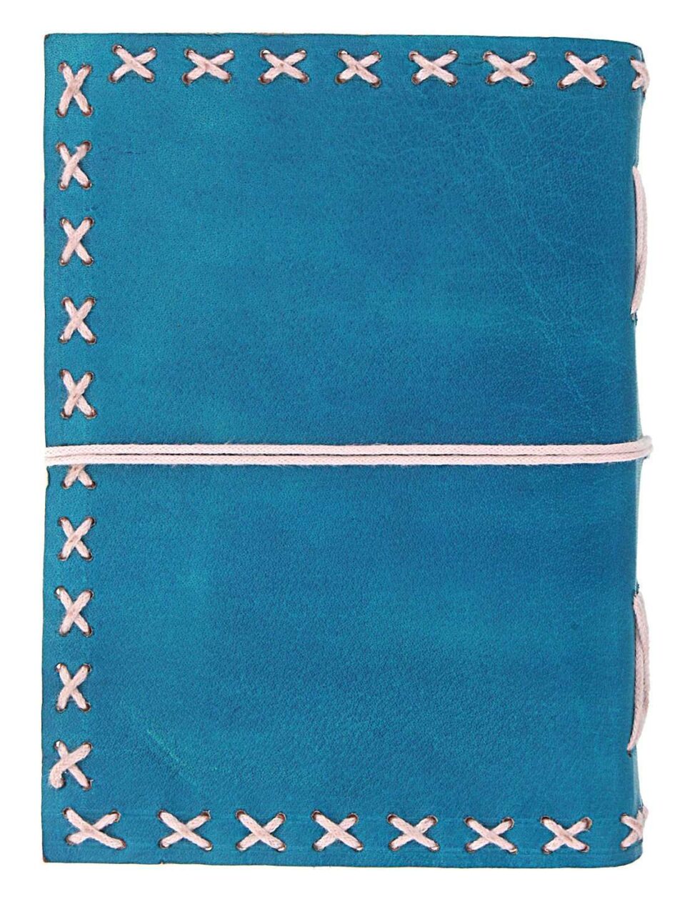 Handmade Blue Leather Journal – Vintage Diary Notebook with White Stitch Binding, Travel Writing Sketchbook Gift (BLACKLUXE CRAFTS) - BLACKLUXECRAFTS