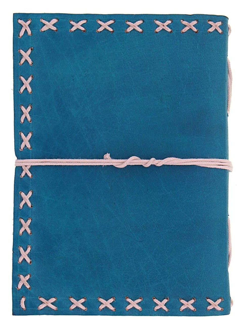 Handmade Blue Leather Journal – Vintage Diary Notebook with White Stitch Binding, Travel Writing Sketchbook Gift (BLACKLUXE CRAFTS) - BLACKLUXECRAFTS