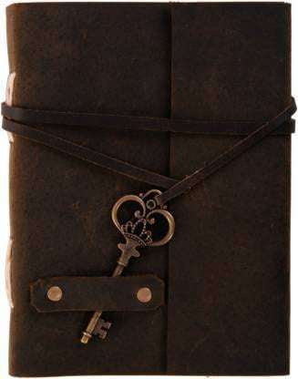 Vintage Leather Journal with Key Charm – Handmade Travel Diary, Antique Writing Notebook, Rustic Sketchbook Gift. (BLACKLUXE CRAFTS) - BLACKLUXECRAFTS