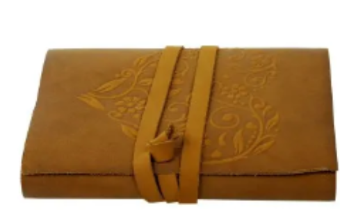 Handmade Leather Journal – Embossed Tan Notebook, Vintage Writing Diary, Rustic Travel Sketchbook, Gift Journal (BLACKLUXE CRAFTS) - BLACKLUXECRAFTS