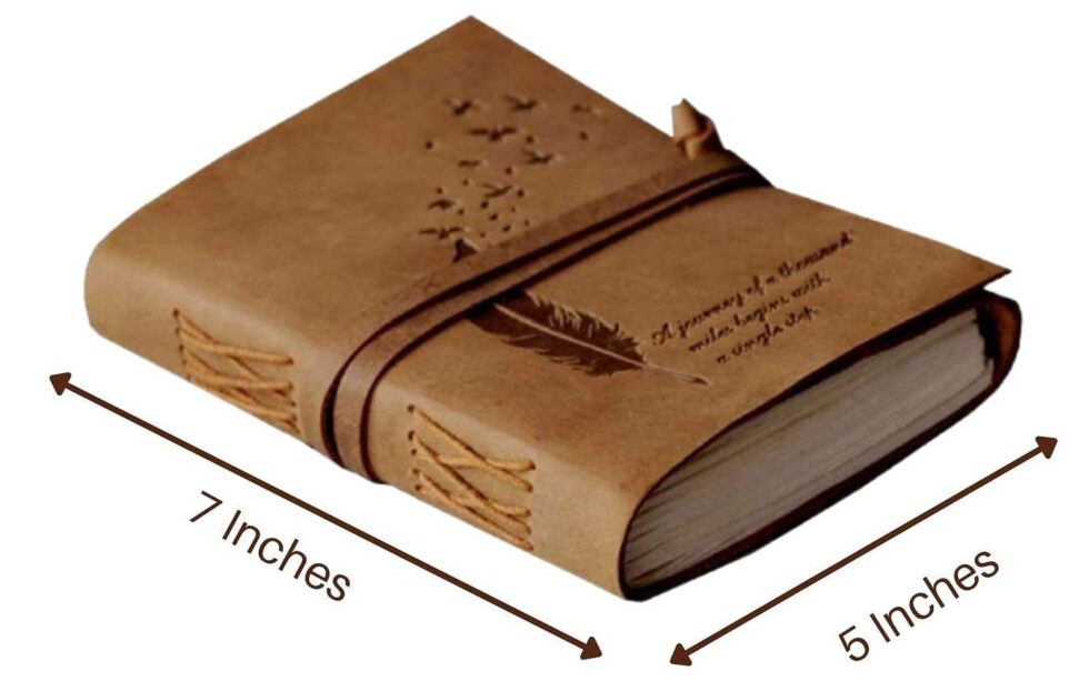 Handmade Leather Journal – Feather & Bird Embossed Travel Diary, Inspirational Quote Notebook, Vintage Writing Sketchbook Gift (BLACKLUXE CRAFTS) - BLACKLUXECRAFTS