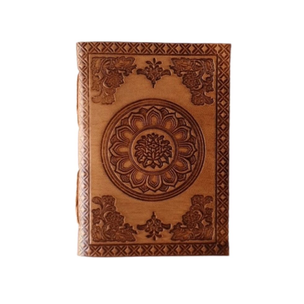 Handmade Embossed Leather Journal Notebook – Vintage Brown Mandala Design Writing Diary for Men & Women (BLACKLUXE CRAFTS) - BLACKLUXECRAFTS