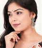 Oxidized Silver Radha Krishna Earrings with Peacock Feather – Traditional Indian Ethnic Dangle Jhumka Jewelry for Women (BLACKLUXE CRAFTS) - BLACKLUXECRAFTS