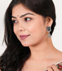 Handmade Oxidized Silver Rectangular Mirror Earrings with Jhumka Beads – Ethnic Boho Tribal Jewelry for Women (BLACKLUXE CRAFTS) - BLACKLUXECRAFTS