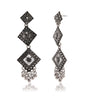 Handmade Oxidized Silver Geometric Dangle Earrings – Ethnic Tribal Boho Jewelry for Women (BLACKLUXE CRAFTS) - BLACKLUXECRAFTS