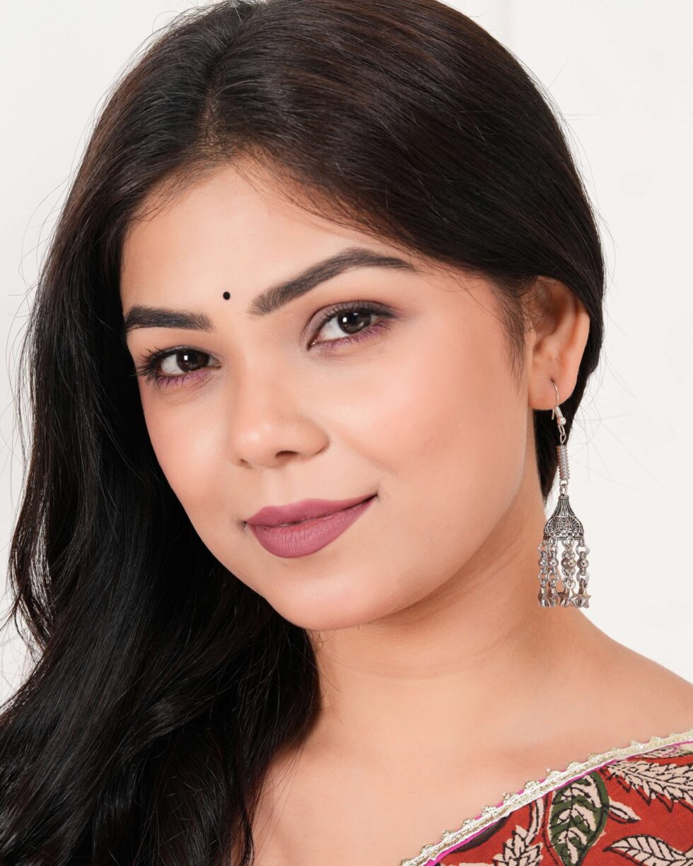 Handmade Oxidized Silver Long Dangle Earrings with Star Charms – Ethnic Boho Tribal Jewelry for Women (BLACKLUXE CRAFTS) - BLACKLUXECRAFTS