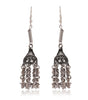 Handmade Oxidized Silver Long Dangle Earrings with Star Charms – Ethnic Boho Tribal Jewelry for Women (BLACKLUXE CRAFTS) - BLACKLUXECRAFTS
