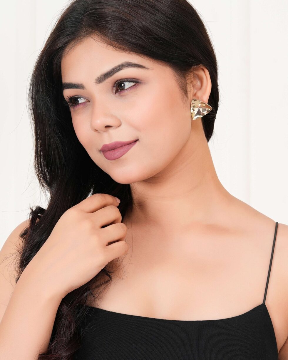 Luxury Triangle Crystal Stud Earrings for Women – Bold Statement Jewelry, Elegant Party & Evening Accessories (BLACKLUXE CRAFTS) - BLACKLUXECRAFTS