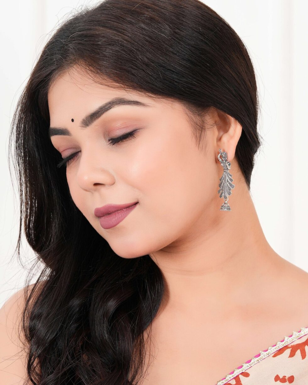 Oxidized Silver Dance Figure Earrings for Women – Ethnic Tribal Statement Jewelry, Bohemian Festival & Party Accessories (BLACKLUXE CRAFTS) - BLACKLUXECRAFTS