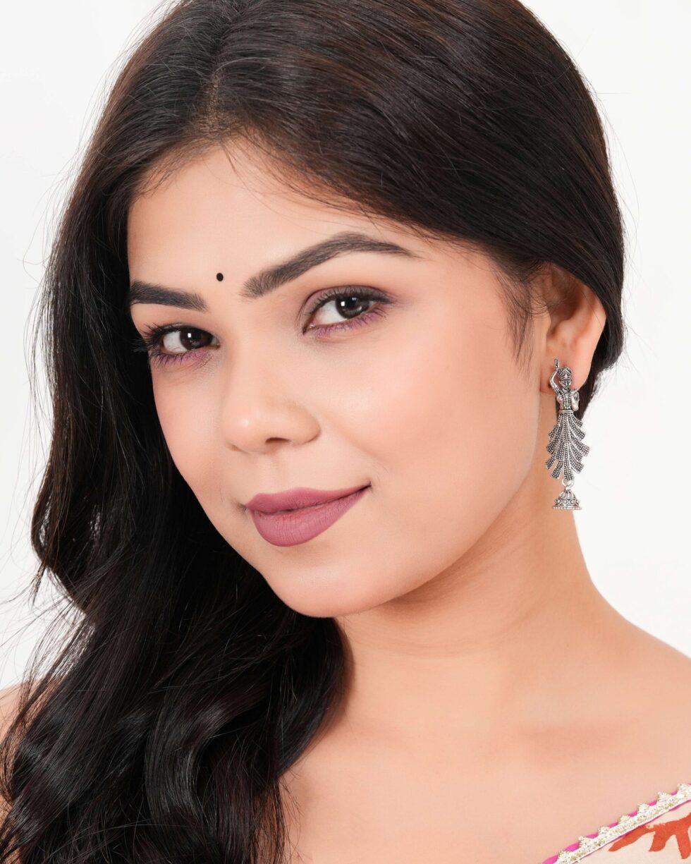 Oxidized Silver Dance Figure Earrings for Women – Ethnic Tribal Statement Jewelry, Bohemian Festival & Party Accessories (BLACKLUXE CRAFTS) - BLACKLUXECRAFTS