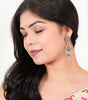 Oxidized Silver Chandelier Earrings for Women – Bohemian Tribal Statement Jewelry, Ethnic Festival & Party Accessories (BLACKLUXE CRAFTS) - BLACKLUXECRAFTS