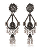 Oxidized Silver Chandelier Earrings for Women – Bohemian Tribal Statement Jewelry, Ethnic Festival & Party Accessories (BLACKLUXE CRAFTS) - BLACKLUXECRAFTS