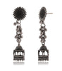 Oxidized Silver Temple Dome Jhumka Earrings for Women – Ethnic Bohemian Statement Jewelry, Tribal Festival & Party Accessories (BLACKLUXE CRAFTS) - BLACKLUXECRAFTS