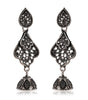 Handcrafted Oxidized Silver Filigree Drop Earrings – Lotus Dome Indian Ethnic Jewelry (BLACKLUXE CRAFTS) - BLACKLUXECRAFTS