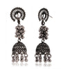Handcrafted Oxidized Silver Peacock Jhumka Earrings – Indian Ethnic Boho Dangle Jewelry for Women (BLACKLUXE CRAFTS) - BLACKLUXECRAFTS